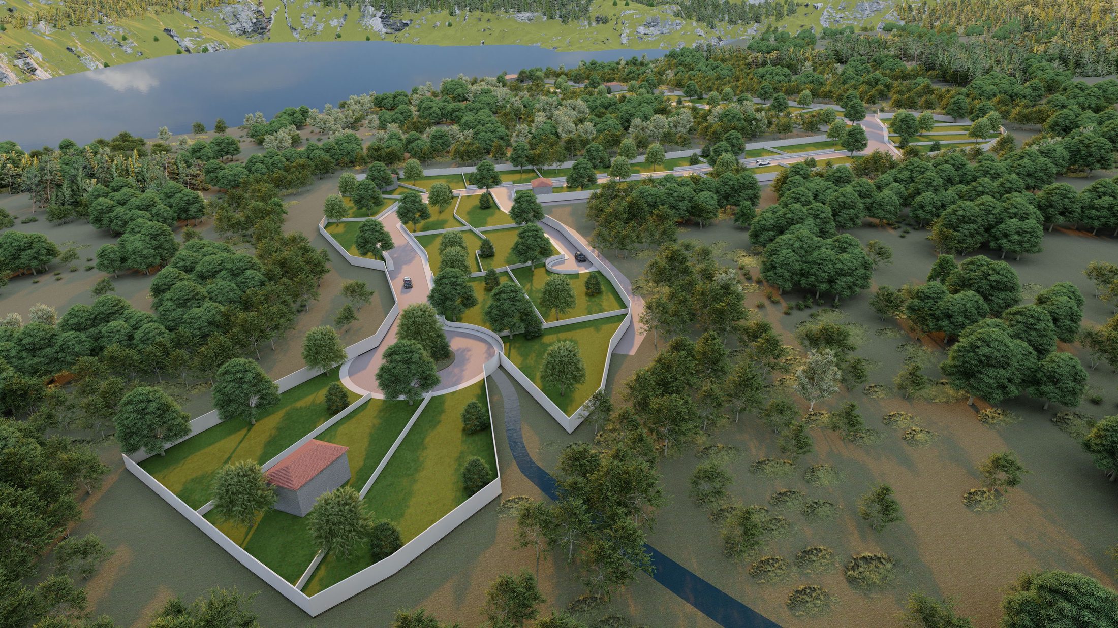 Render de los lotes campestres de Amaxa